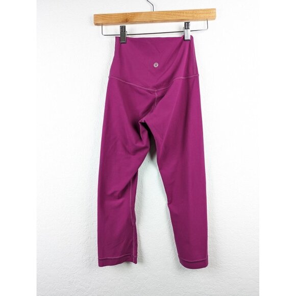 Lululemon Align Crop Size 2 Deep Fuschia Leggings Yoga Run Gym Athletic Soft - Picture 4 of 9